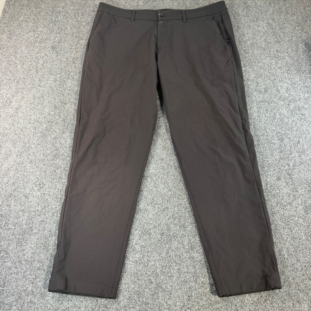 Lululemon Commission Pant Classic Black Warpstreme Chino Mens 38x29 LM5522S